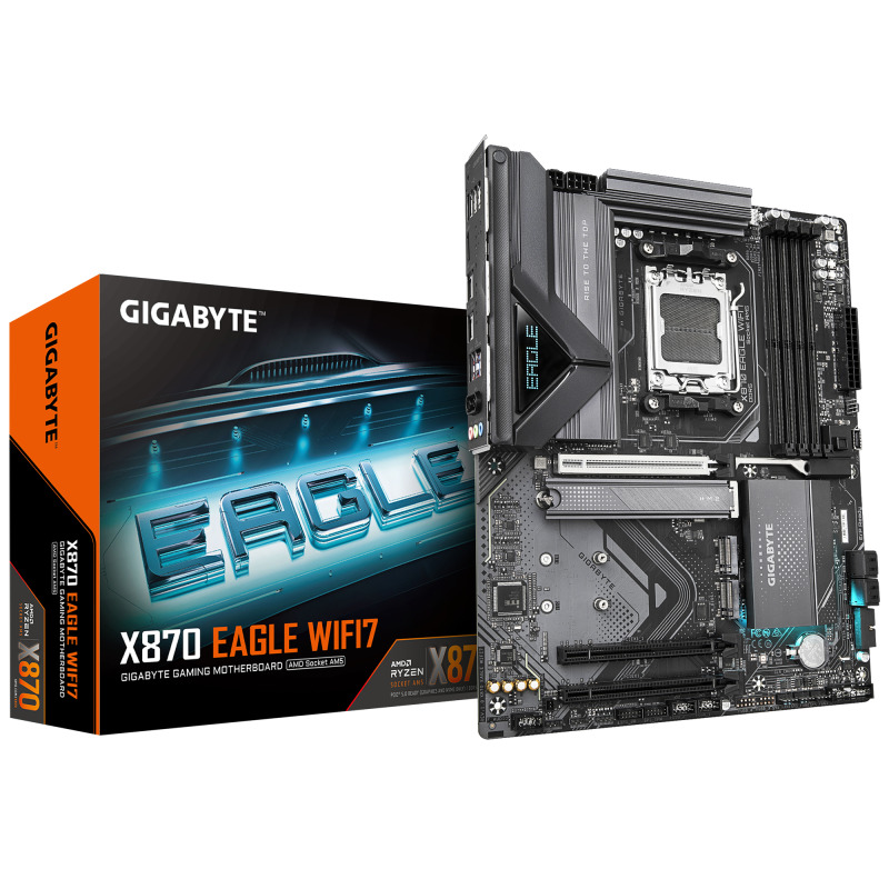TARJETA MADRE GIGABYTE X870 EAGLE WIFI7 / SOCKET AM5 / DDR5 8200 MT/S / WIFI 7 / BT 5.4 / PCIE X16 5.0 / M.2 / ATX / GAMER